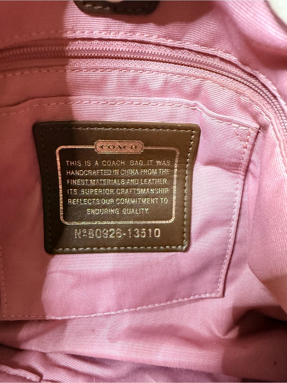 Coach Pink & Brown Signature Canvas Shoulder Bag - Picture 7 of 7